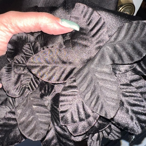 Black Satin Button Down Shirt - Picture 5 of 8